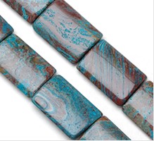 Blue Striped Jasper Rectangle Beads 