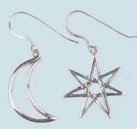 Moon and Star Earrings