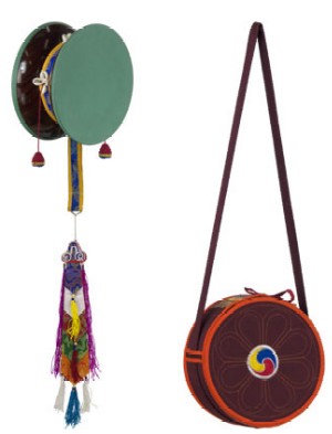 Tibetan Drum with Tail and Case Damaru 