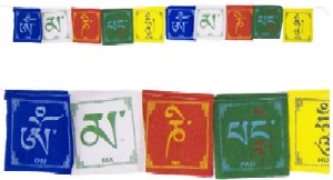 Tibetan Prayer Flag 10 Flaps Om Mani padme Hum 