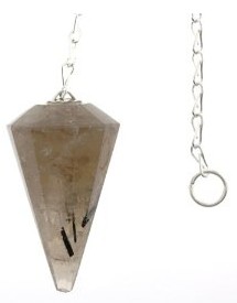 Tourmalinated Smokey Quartz Pendulum 