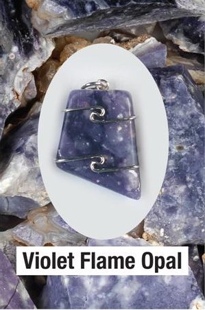 Violet Flame Opal Wire Wrap Pendant