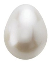 White Freshwater Cultured Half-Drilled Drop Pearl