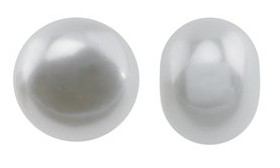 White Freshwater Cultured Half-Drilled Button Pearl Pairs