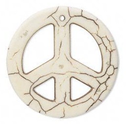 White Magnesite Peace Sign Pendant