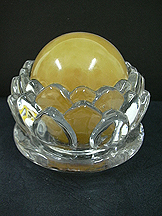 Twirling Yellow Jasper Crystal Sphere in Lotus 