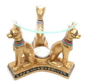 Gold Egyptian Cat Oil Burner