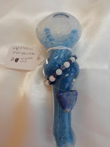 Lapis Lazuli And Morganite On A Glass Pipe
