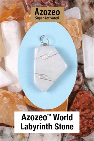 Azozeo World Labyrinth: White Azeztulite Wire Wrap Pendants