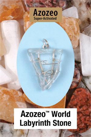 Azozeo World Labyrinth: Clear Azeztulite Wire Wrap Pendants