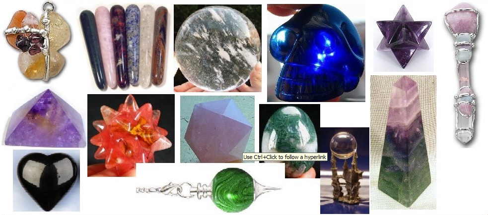 Amulets, Pyramids, Spheres, Eggs, Pendulums, etc